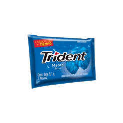 CHICLE TRIDENT MENTA SUAVE 3 UND * 5.1 GR