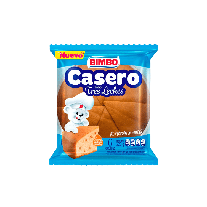 PONQUE BIMBO CASERO TRES LECHES * 220 GR