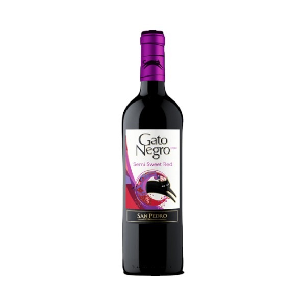 VINO TINTO GATO NEGRO SEMI SWEET RED * 750 ML