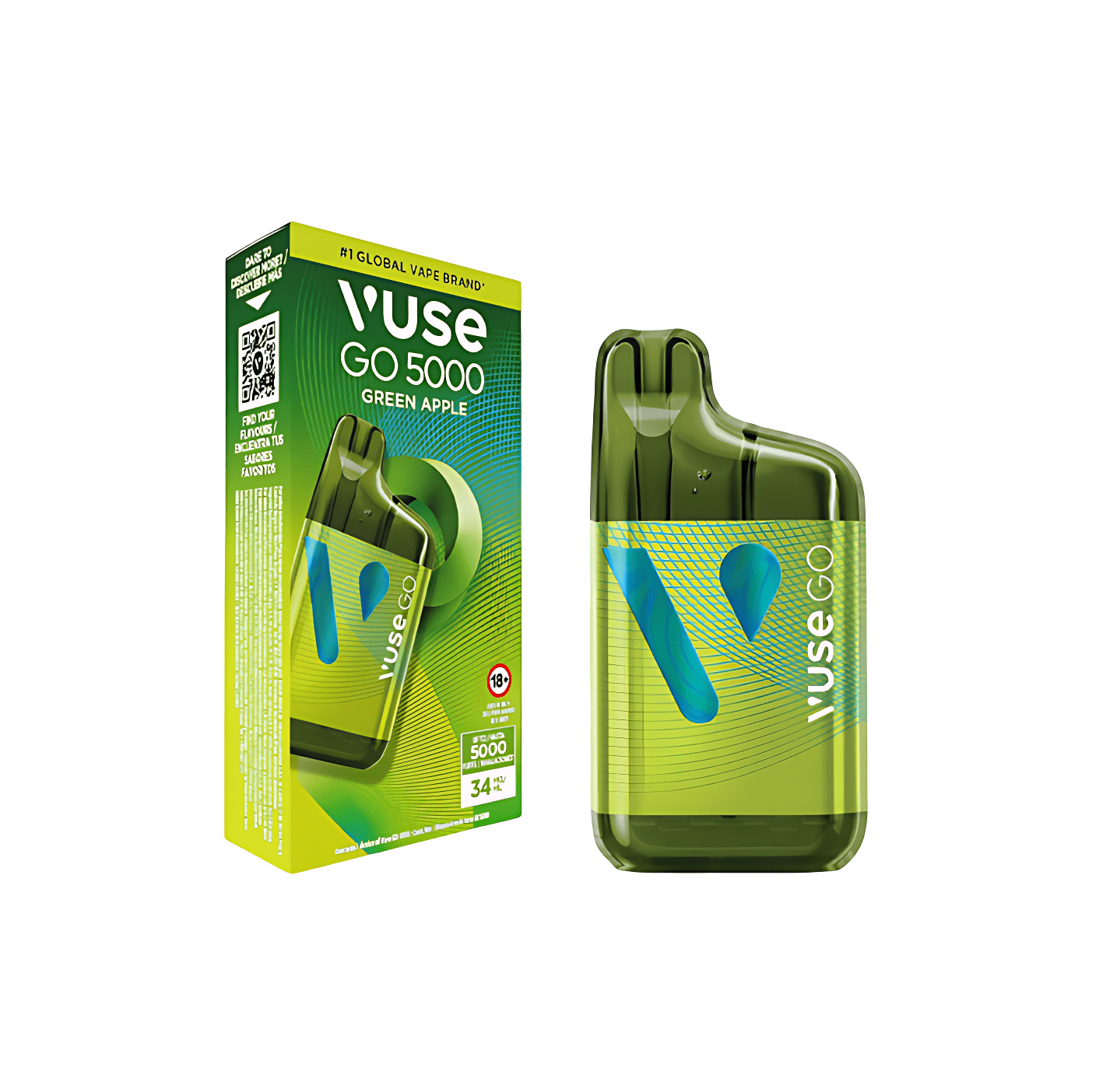 VAPE VUSE GO GREEN APPLE 5000 PUFF * 34 MG